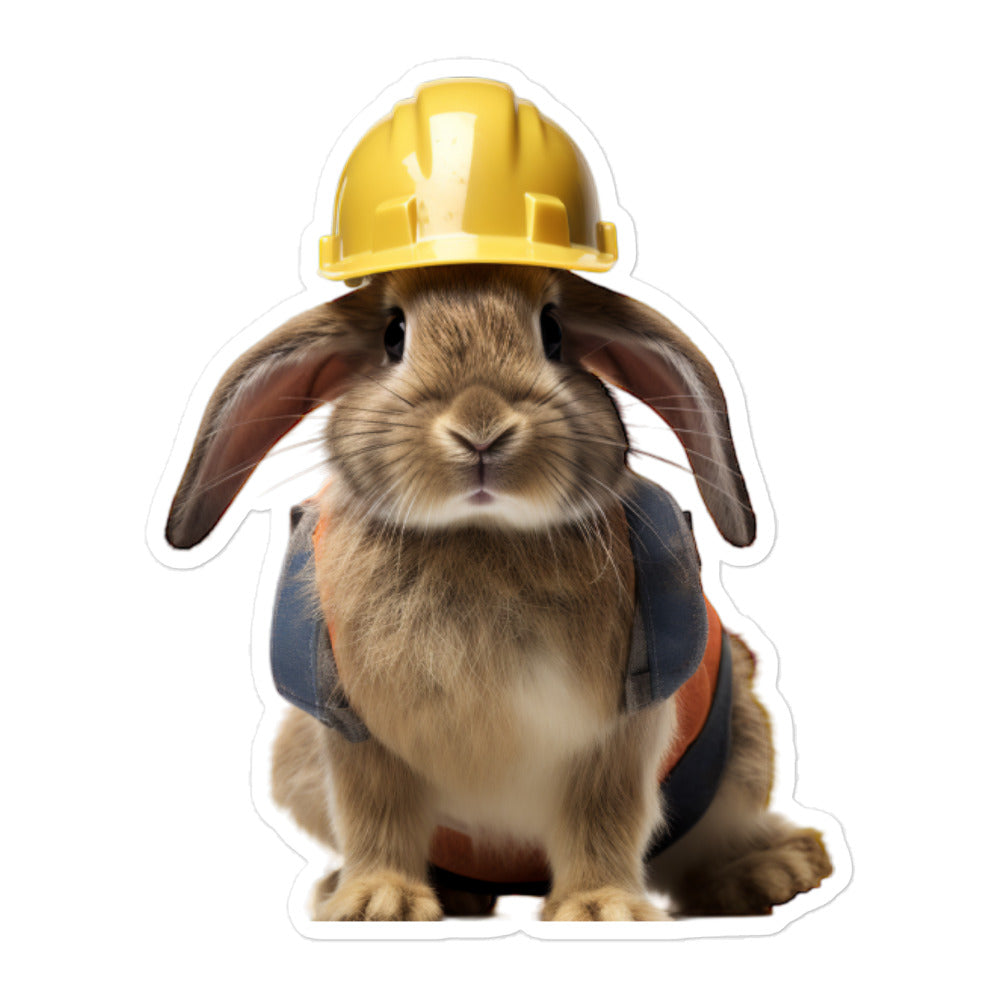 American Contractor Bunny Sticker - Stickerfy.ai