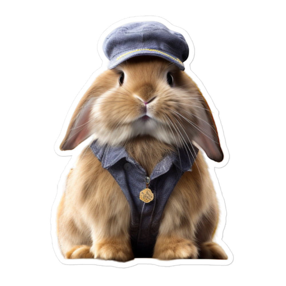 American Fuzzy Lop Transit Operator Bunny Sticker - Stickerfy.ai