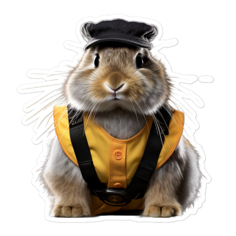 American Fuzzy Lop Transit Operator Bunny Sticker - Stickerfy.ai