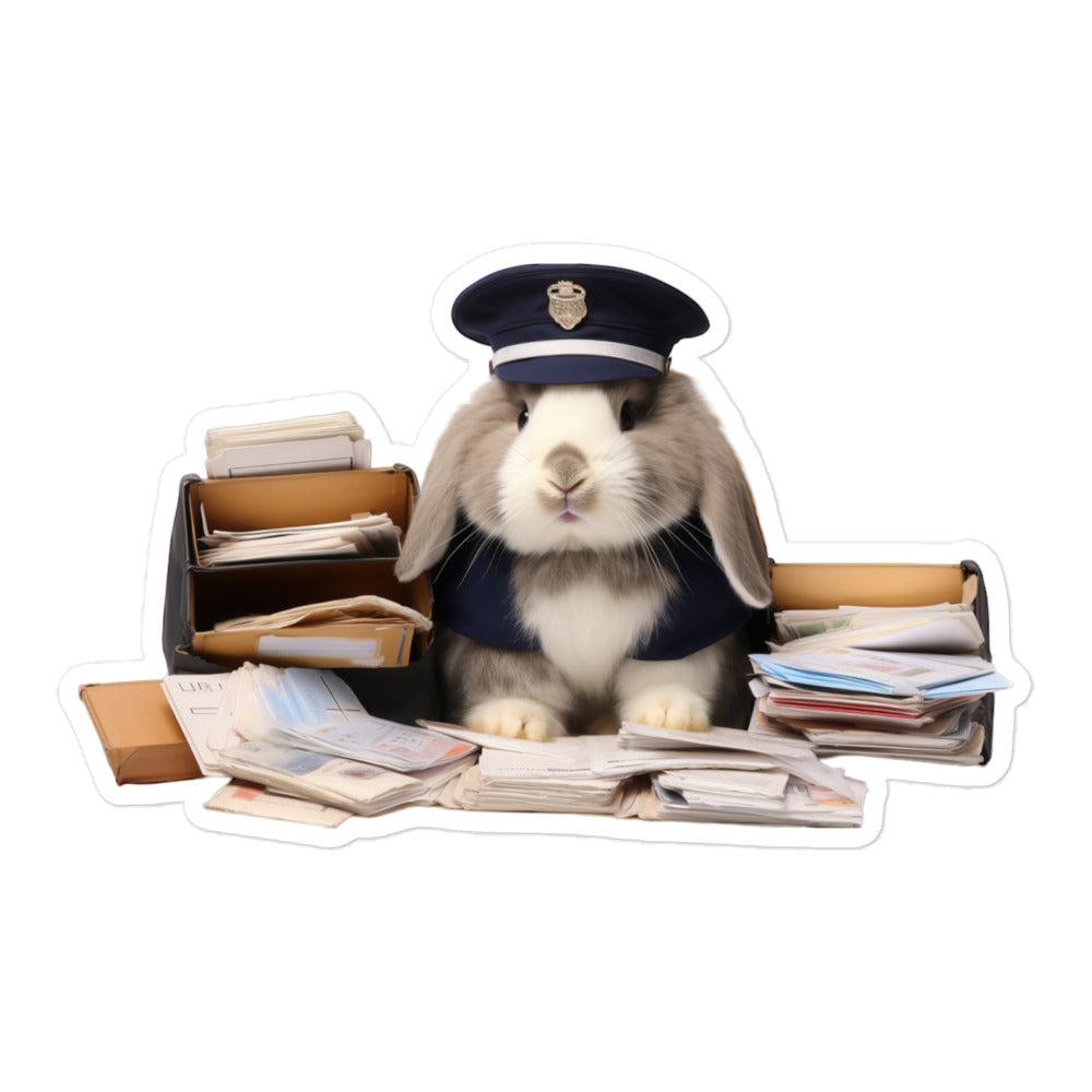 American Fuzzy Lop Mail Carrier Bunny Sticker - Stickerfy.ai