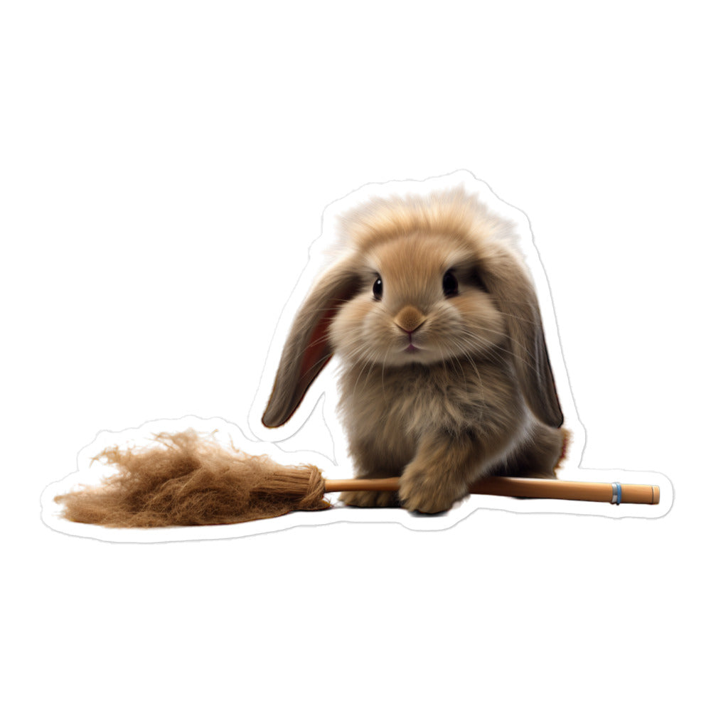 American Fuzzy Lop Diligent Janitor Bunny Sticker - Stickerfy.ai