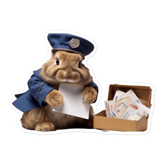 American Fuzzy Lop Mail Carrier Bunny Sticker - Stickerfy.ai