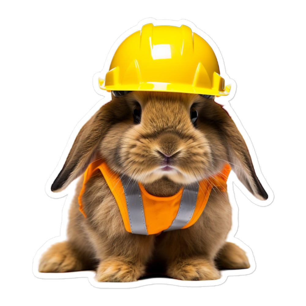 American Fuzzy Lop Contractor Bunny Sticker - Stickerfy.ai