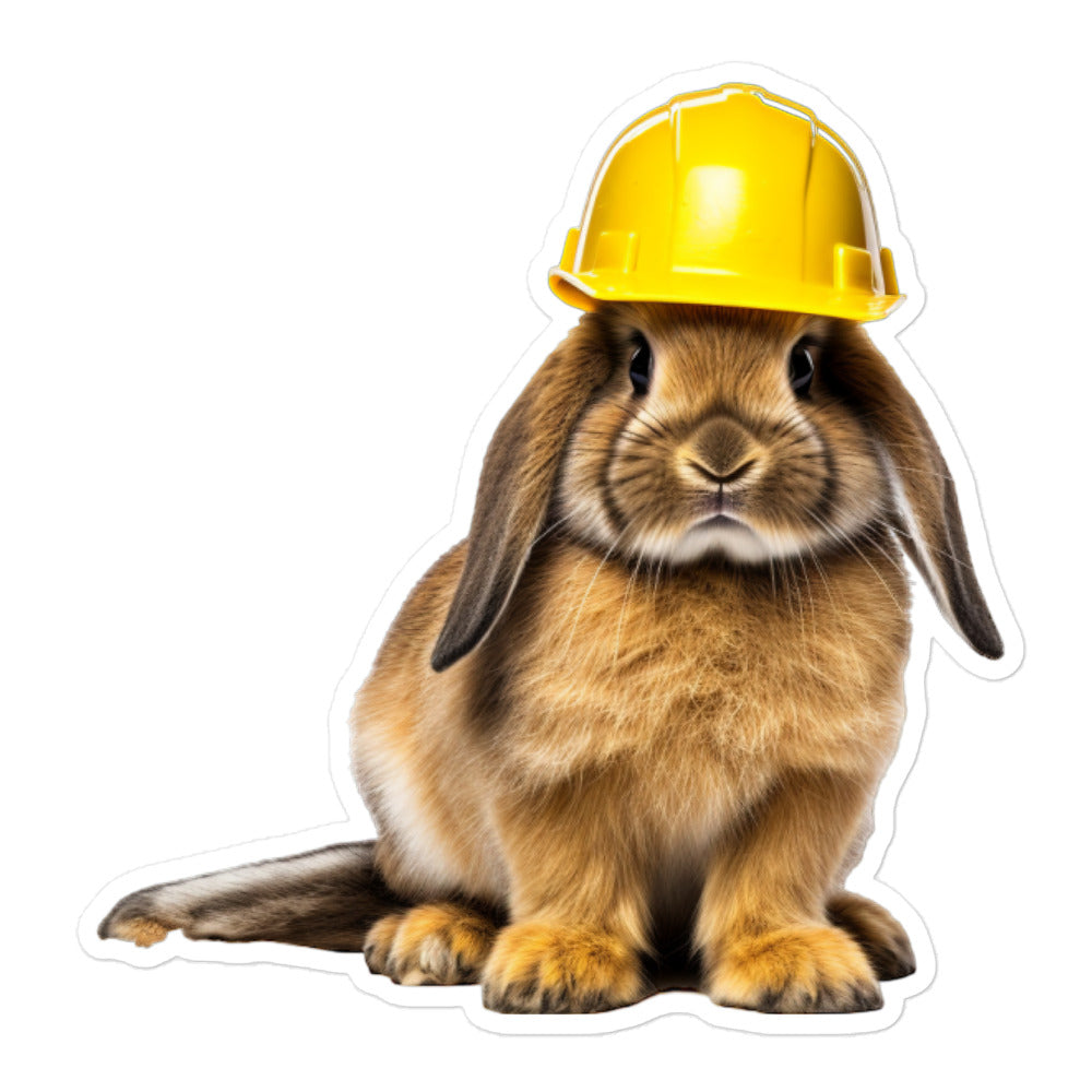 American Fuzzy Lop Contractor Bunny Sticker - Stickerfy.ai