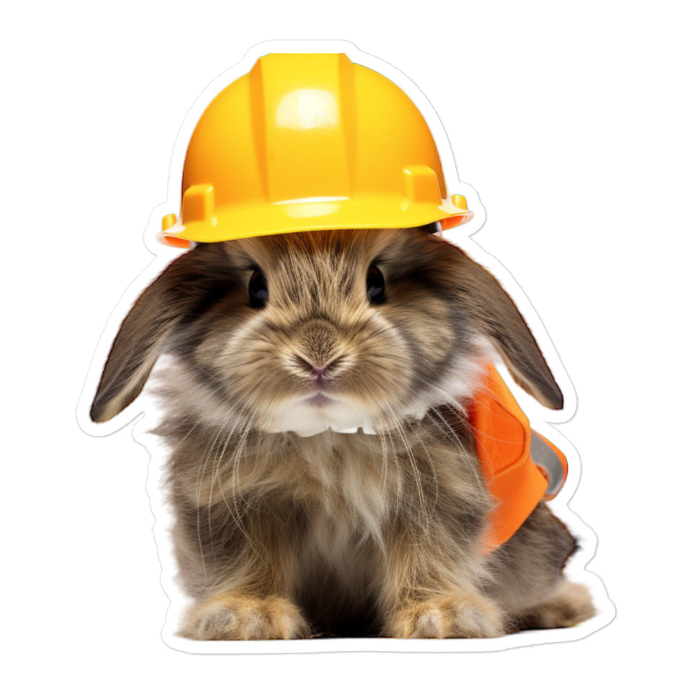 American Fuzzy Lop Contractor Bunny Sticker - Stickerfy.ai