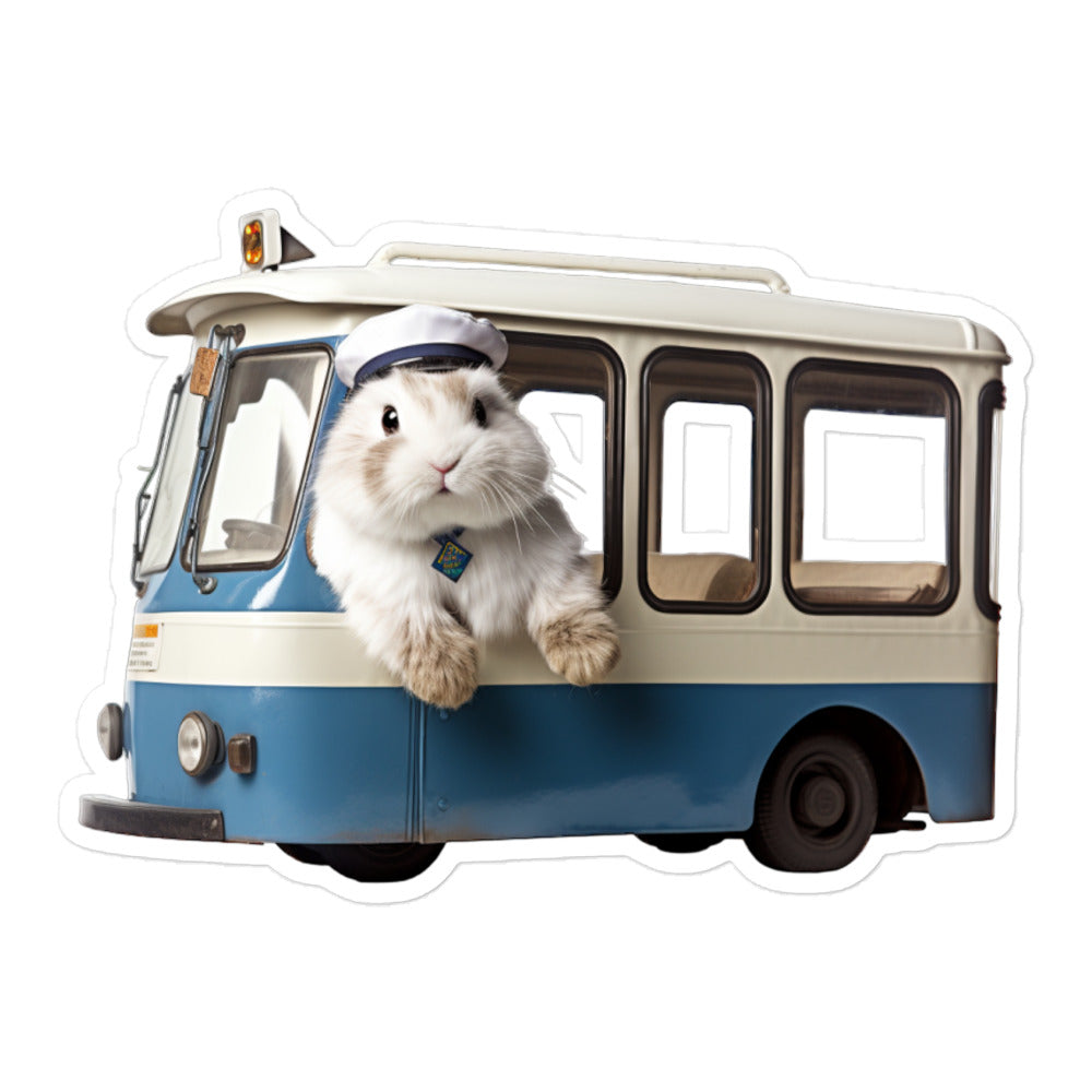 Angora Transit Operator Bunny Sticker - Stickerfy.ai