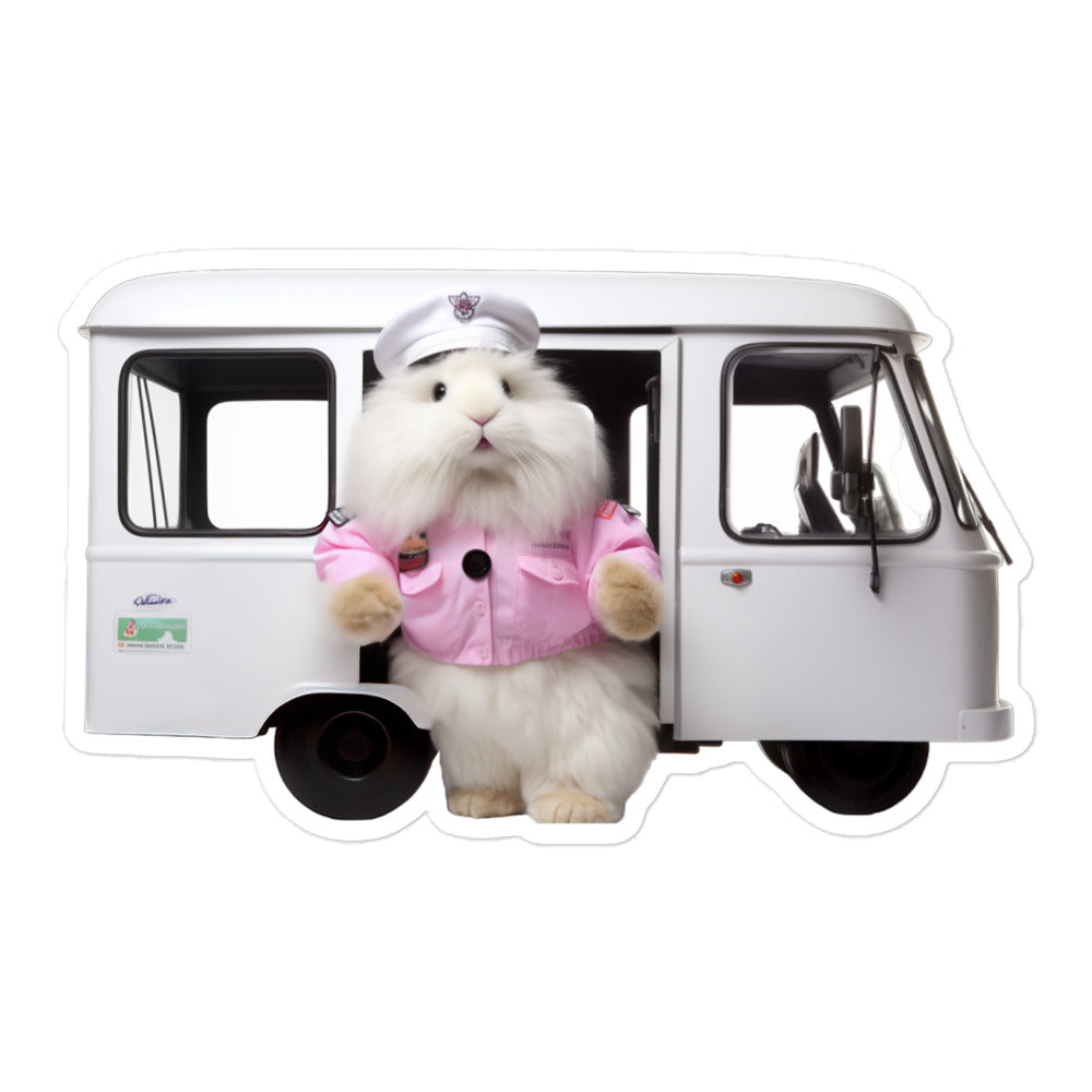 Angora Transit Operator Bunny Sticker - Stickerfy.ai