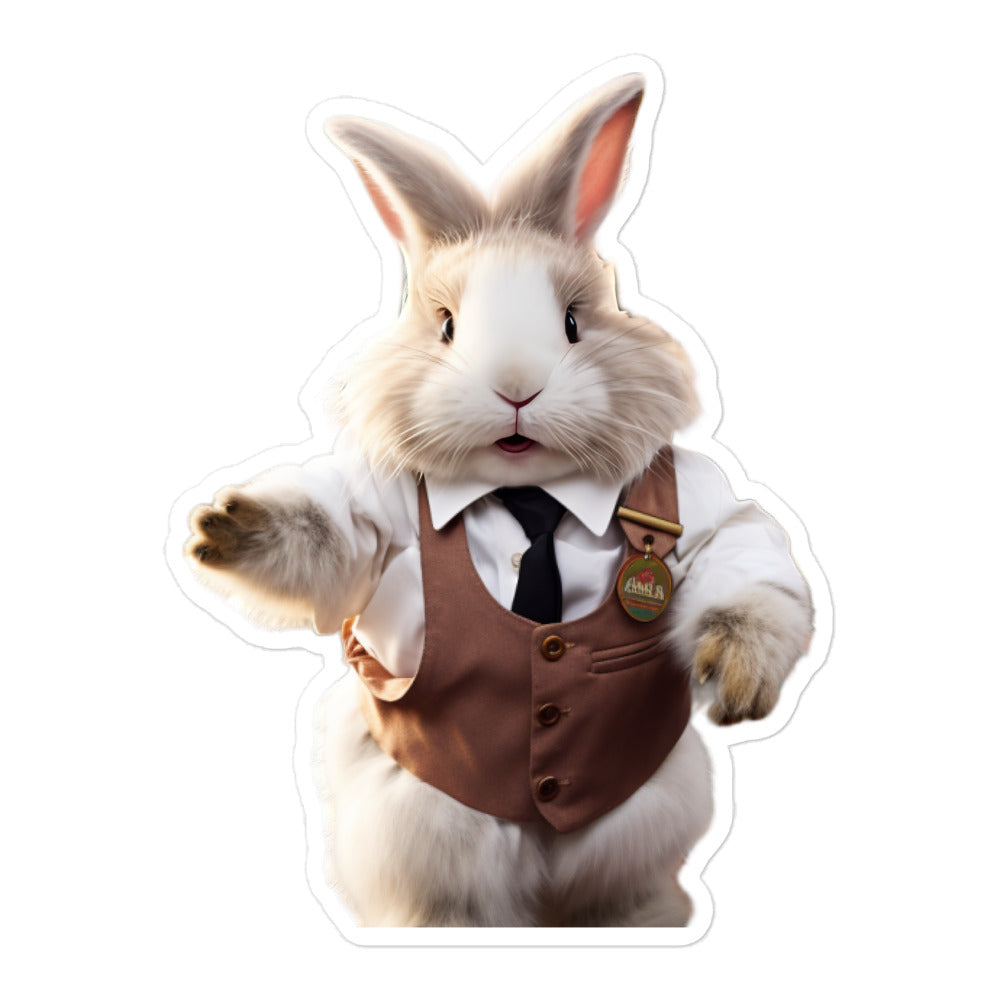 Angora Transit Operator Bunny Sticker - Stickerfy.ai