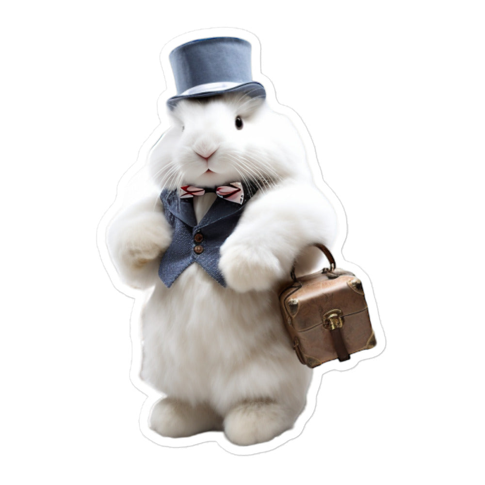 Angora Transit Operator Bunny Sticker - Stickerfy.ai