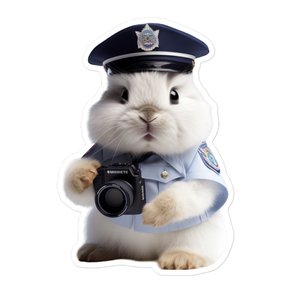 Angora Security Officer Bunny Sticker - Stickerfy.ai