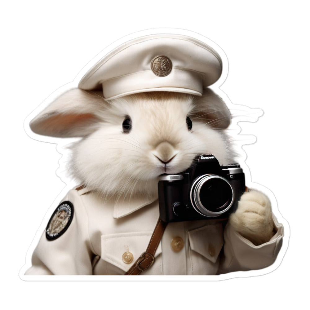 Angora Security Officer Bunny Sticker - Stickerfy.ai