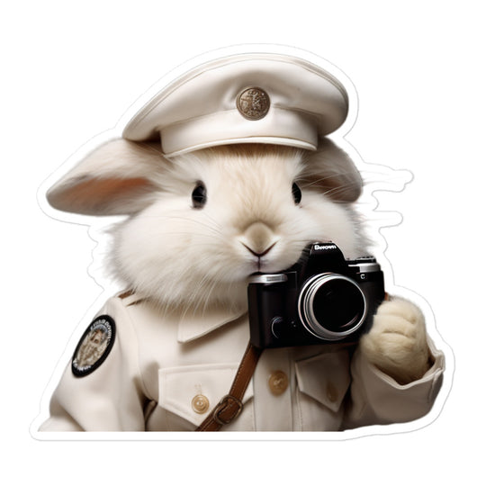 Angora Security Officer Bunny Sticker - Stickerfy.ai