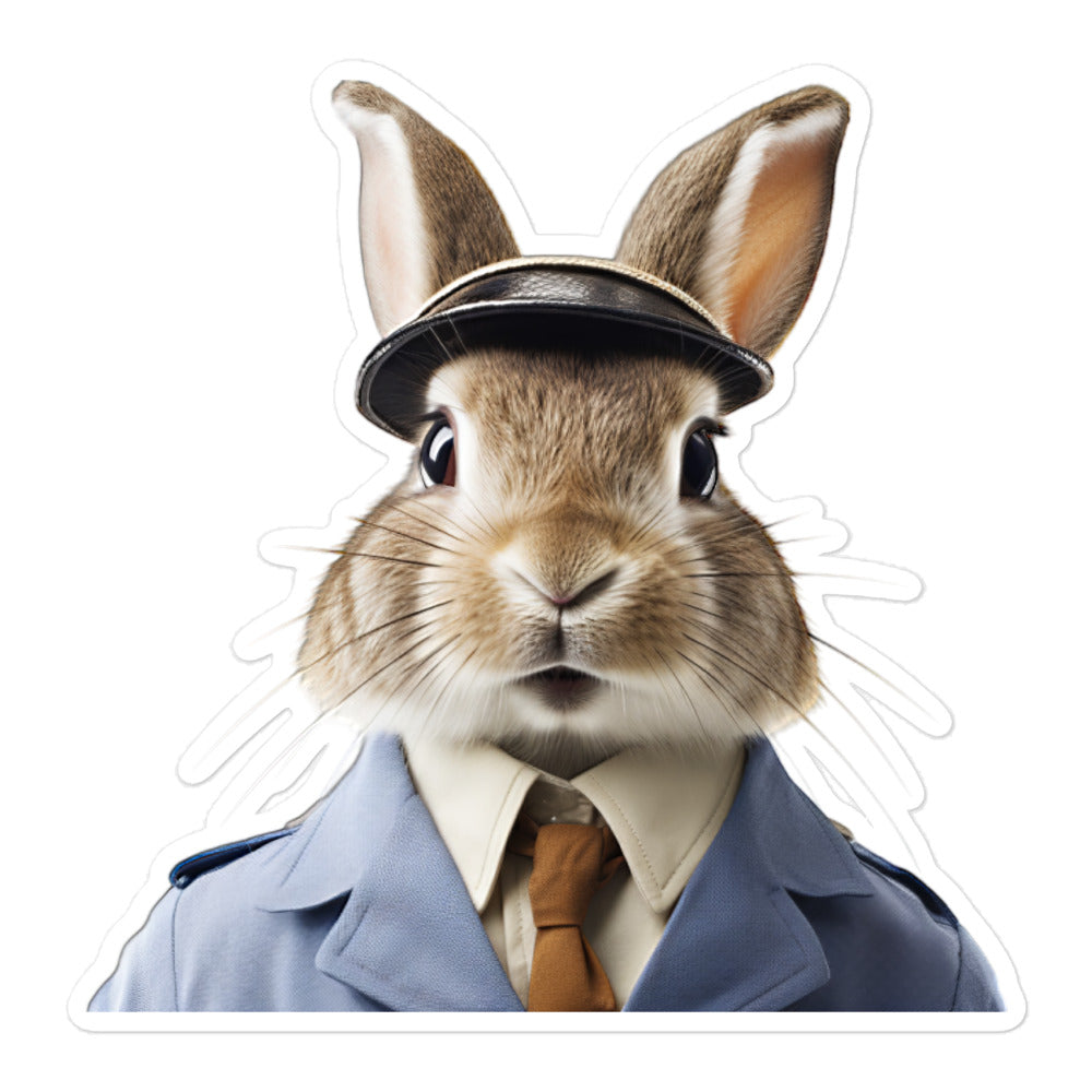 Belgian Hare Transit Operator Bunny Sticker - Stickerfy.ai