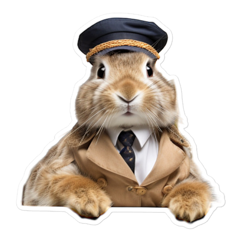 Belgian Hare Transit Operator Bunny Sticker - Stickerfy.ai