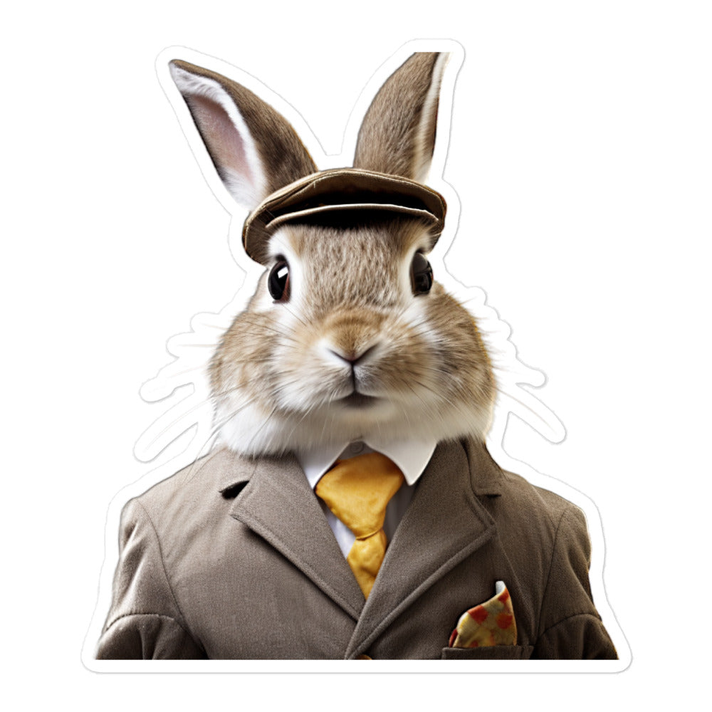 Belgian Hare Transit Operator Bunny Sticker - Stickerfy.ai