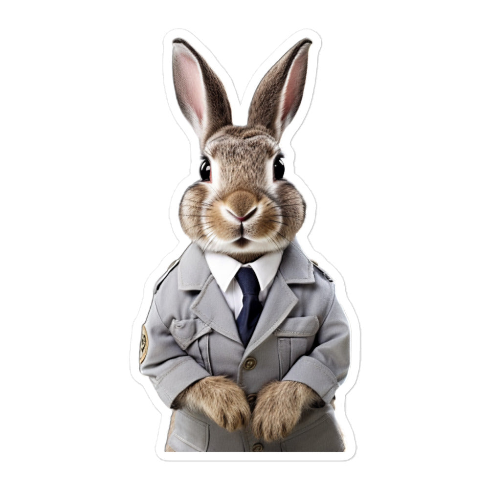 Belgian Hare Security Officer Bunny Sticker - Stickerfy.ai