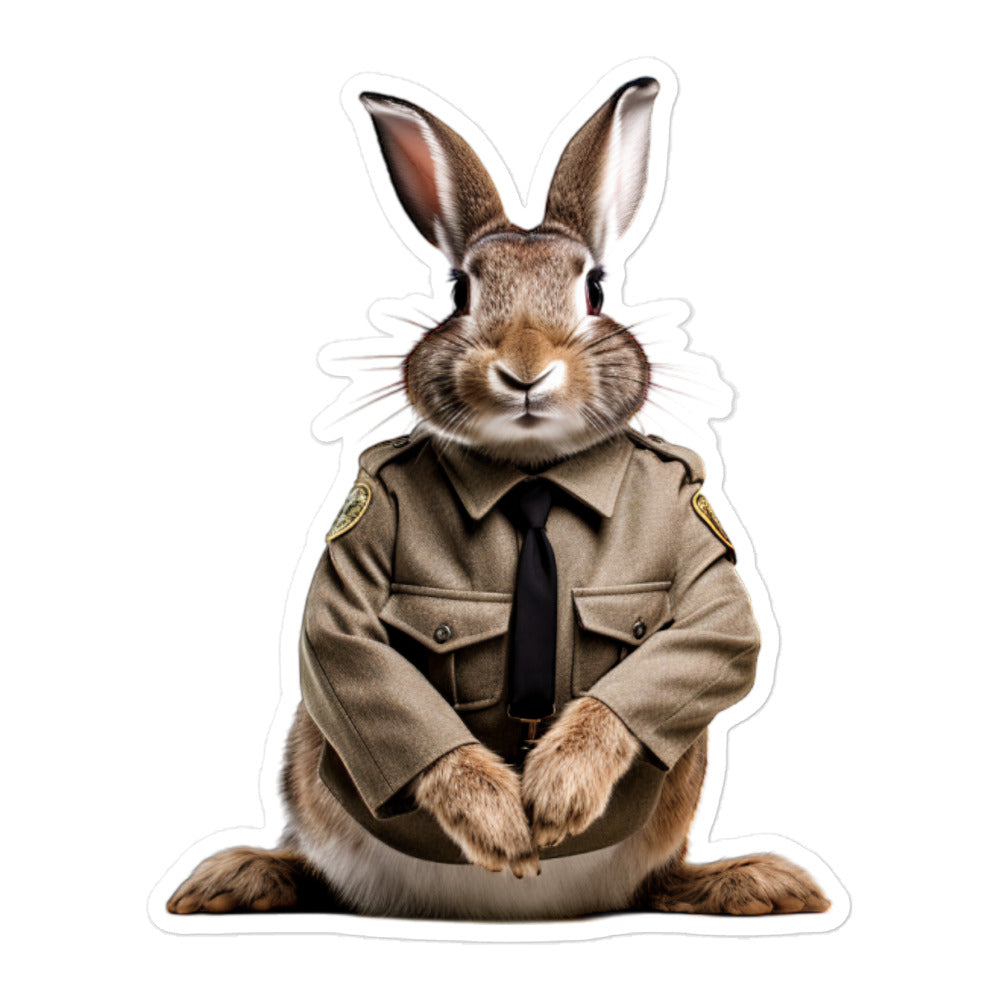 Belgian Hare Security Officer Bunny Sticker - Stickerfy.ai