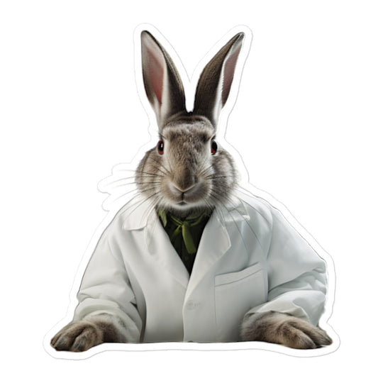 Belgian Hare Knowledgeable Pharmacist Bunny Sticker - Stickerfy.ai