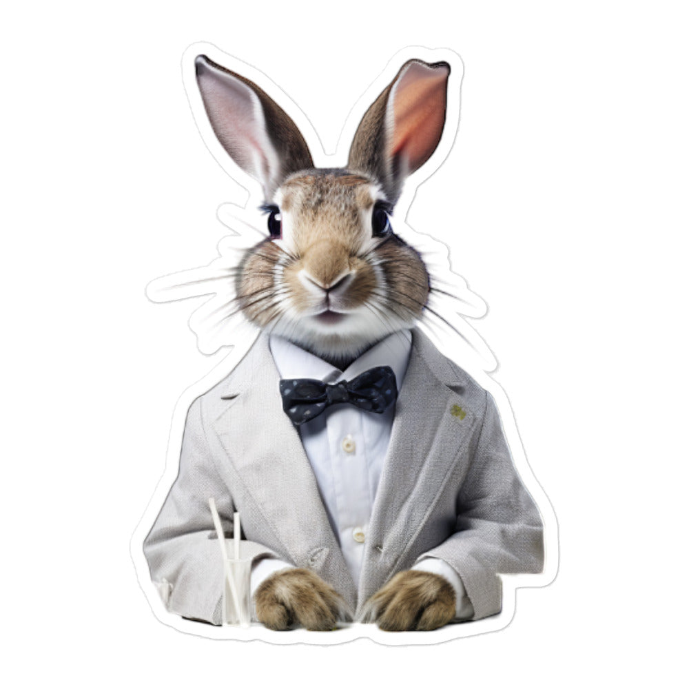 Belgian Hare Knowledgeable Pharmacist Bunny Sticker - Stickerfy.ai