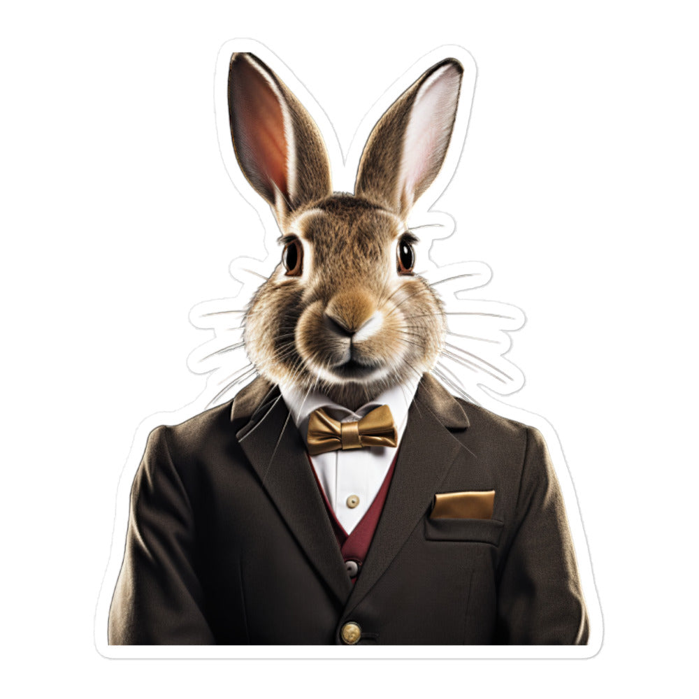 Belgian Hare Welcoming Hotel Bunny Sticker - Stickerfy.ai