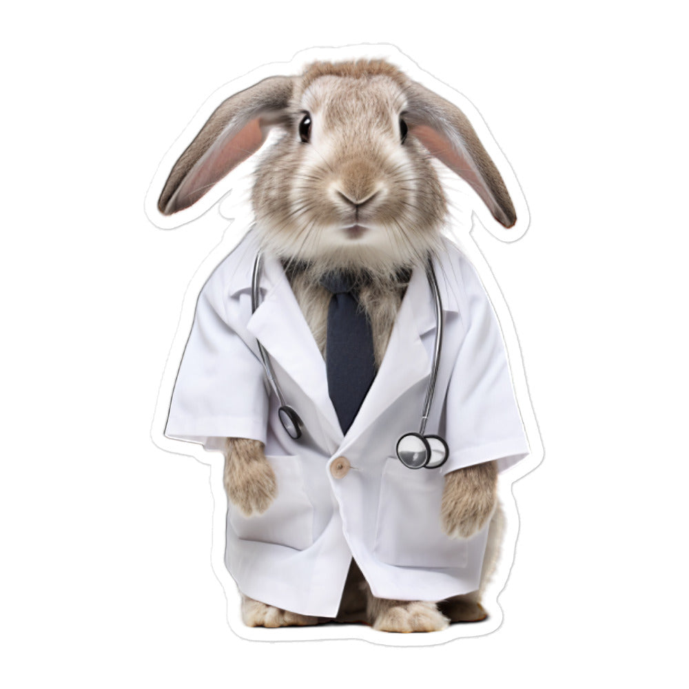 Belgian Hare Compassionate Doctor Bunny Sticker - Stickerfy.ai