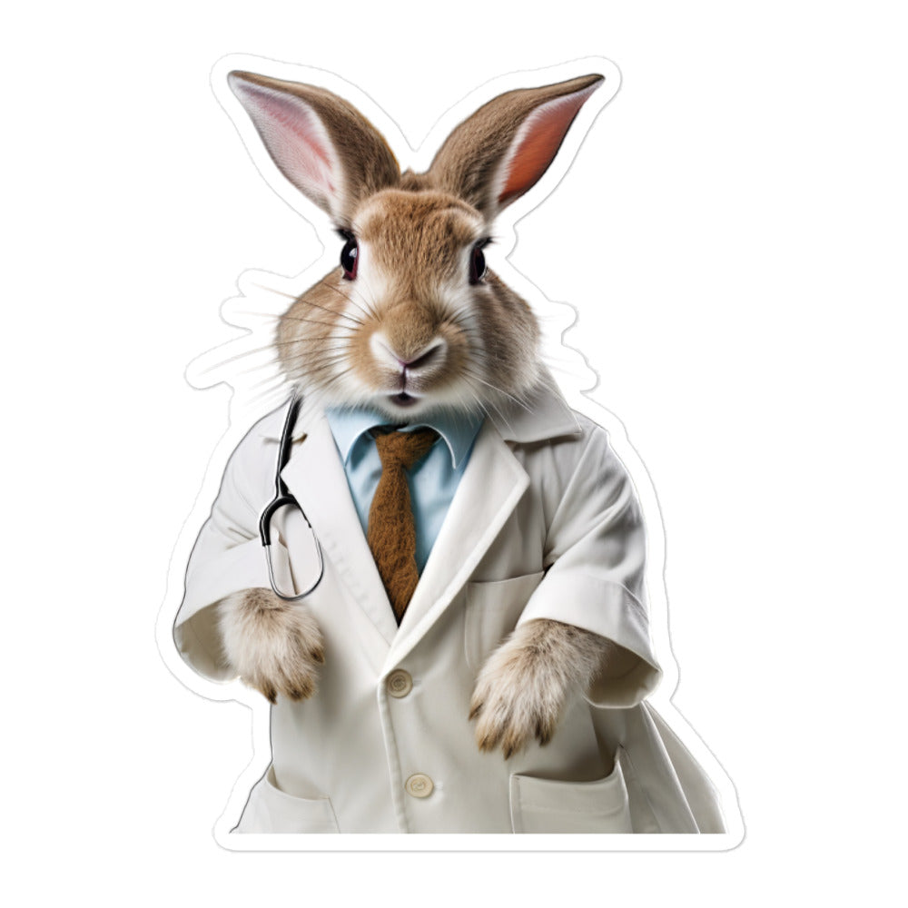 Belgian Hare Compassionate Doctor Bunny Sticker - Stickerfy.ai
