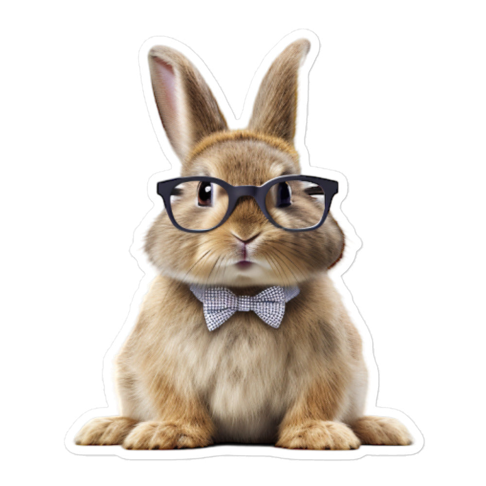 Beveren Enthusiastic Student Bunny Sticker - Stickerfy.ai
