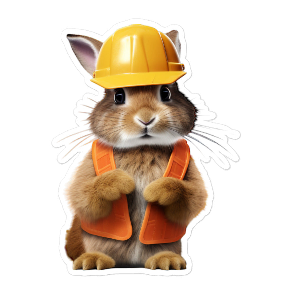 Beveren Contractor Bunny Sticker - Stickerfy.ai