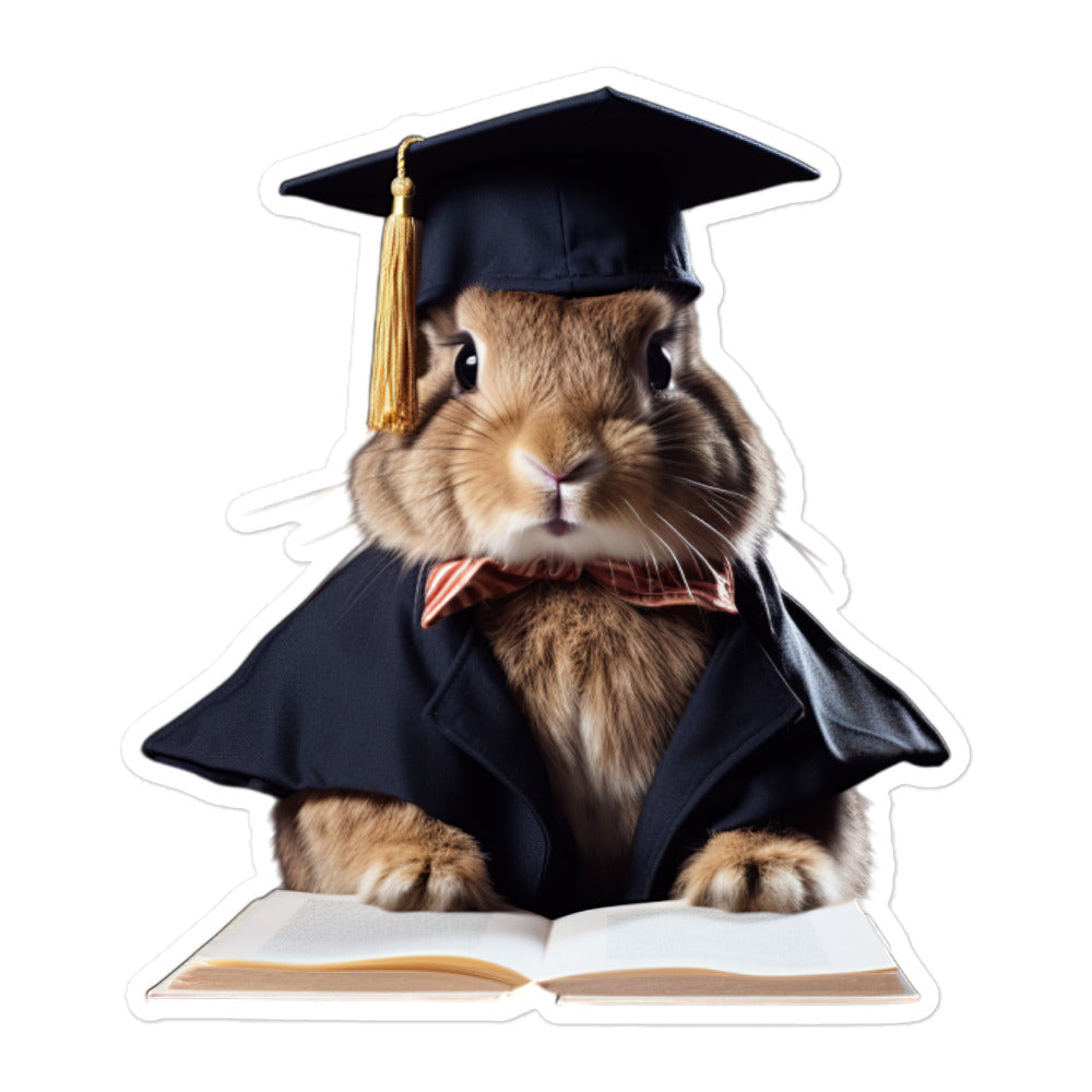 Californian Enthusiastic Student Bunny Sticker - Stickerfy.ai