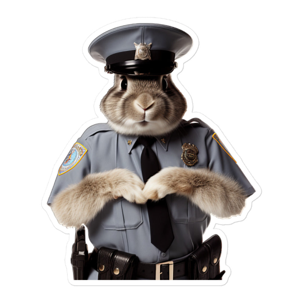 Californian Security Officer Bunny Sticker - Stickerfy.ai