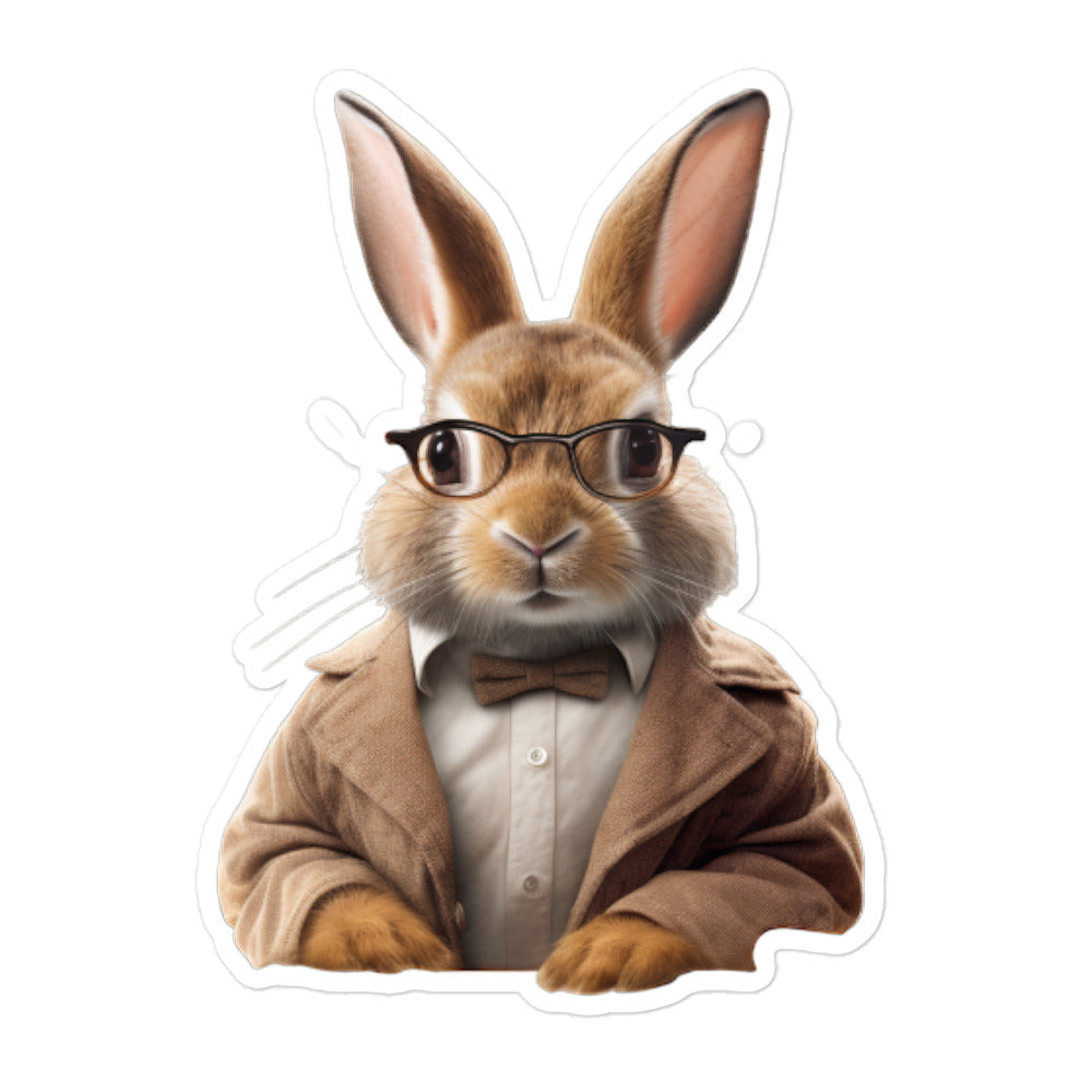 Cinnamon Knowledgeable Pharmacist Bunny Sticker - Stickerfy.ai