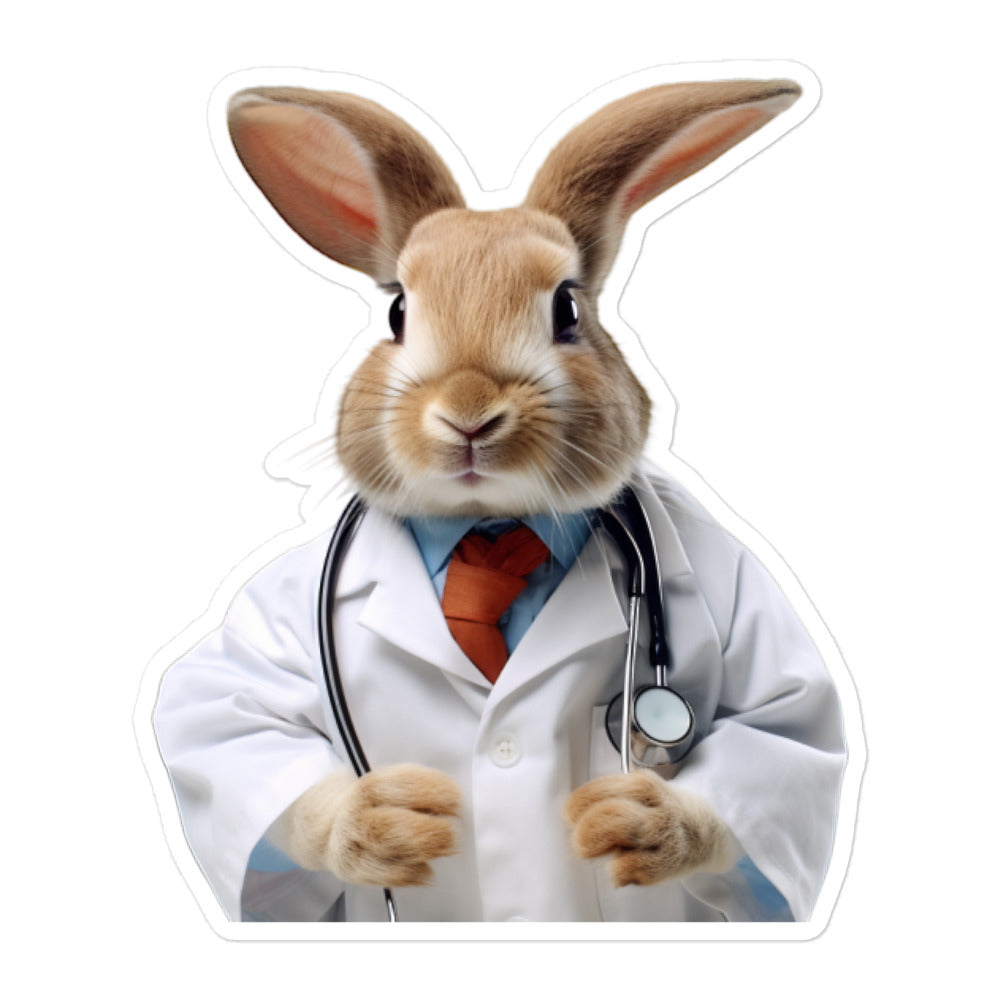 Cinnamon Compassionate Doctor Bunny Sticker - Stickerfy.ai