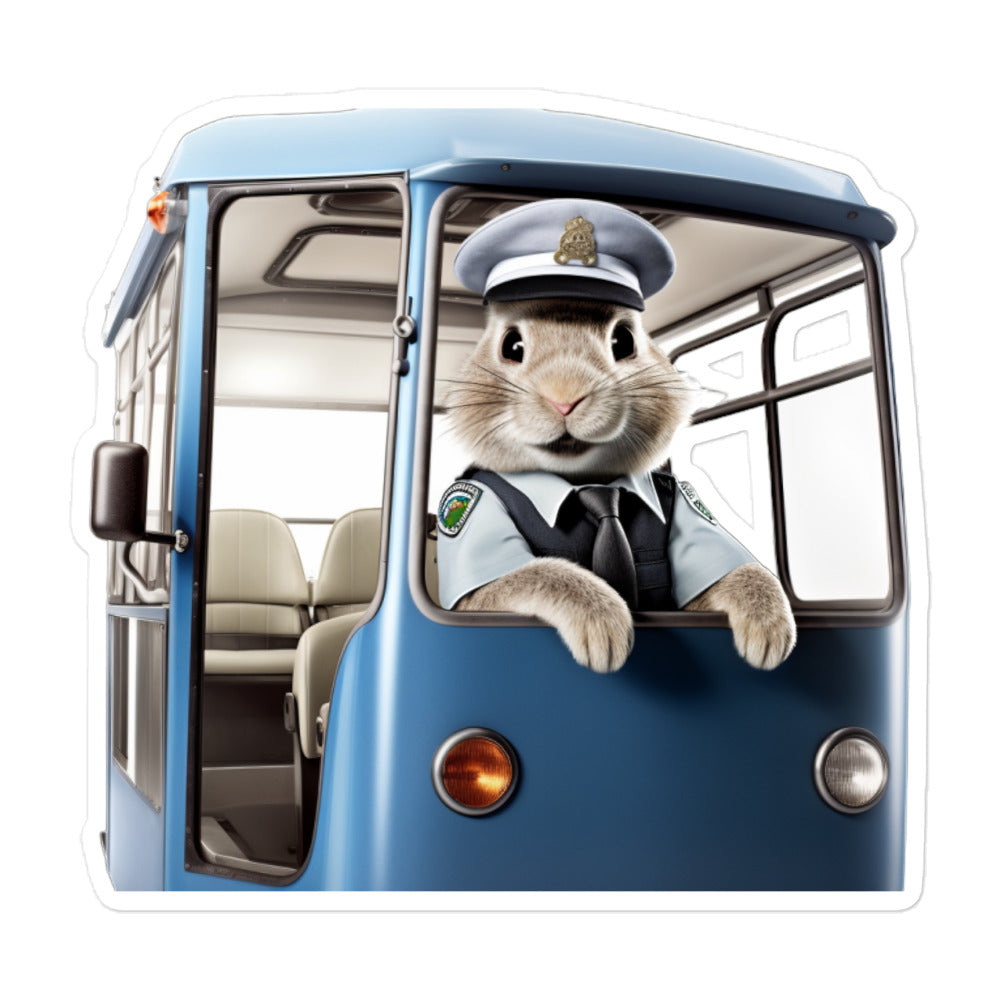 Chinchilla Transit Operator Bunny Sticker - Stickerfy.ai