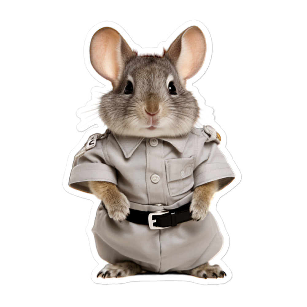 Chinchilla Security Officer Bunny Sticker - Stickerfy.ai