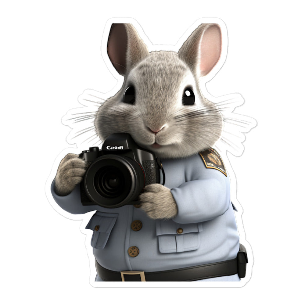 Chinchilla Security Officer Bunny Sticker - Stickerfy.ai