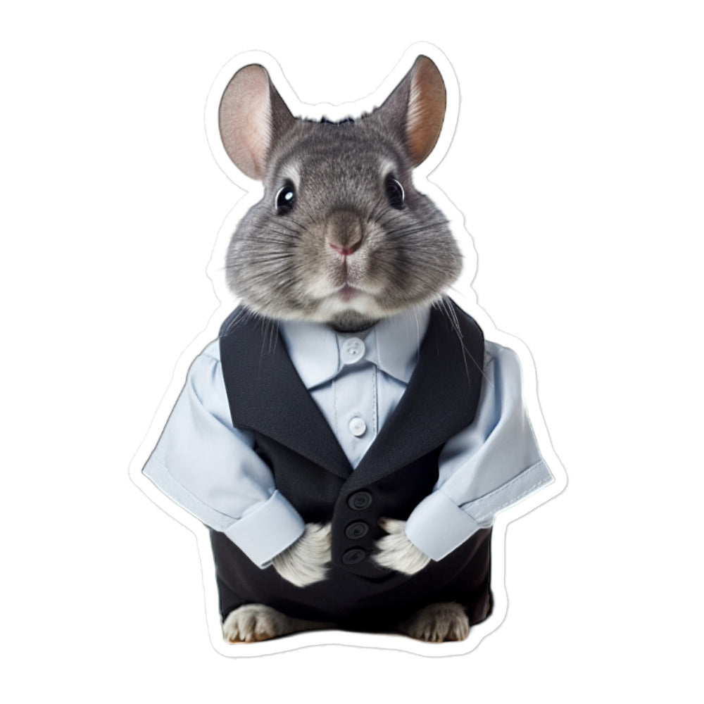 Chinchilla Persuasive Sales Bunny Sticker - Stickerfy.ai