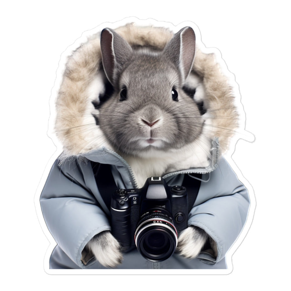 Chinchilla Persuasive Sales Bunny Sticker - Stickerfy.ai