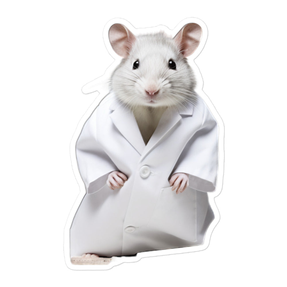 Chinchilla Knowledgeable Pharmacist Bunny Sticker - Stickerfy.ai