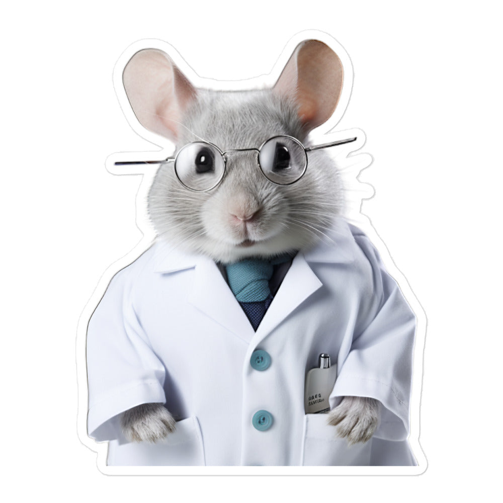 Chinchilla Knowledgeable Pharmacist Bunny Sticker - Stickerfy.ai