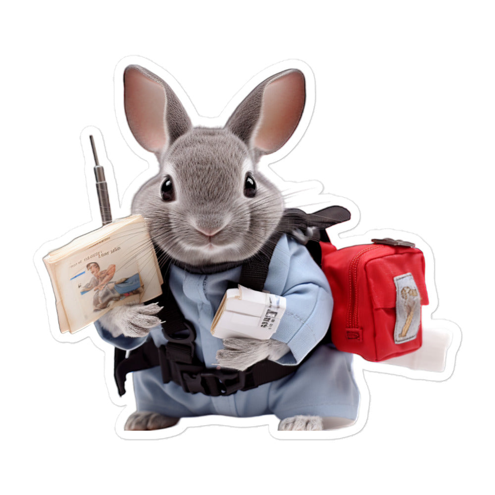 Chinchilla Mail Carrier Bunny Sticker - Stickerfy.ai