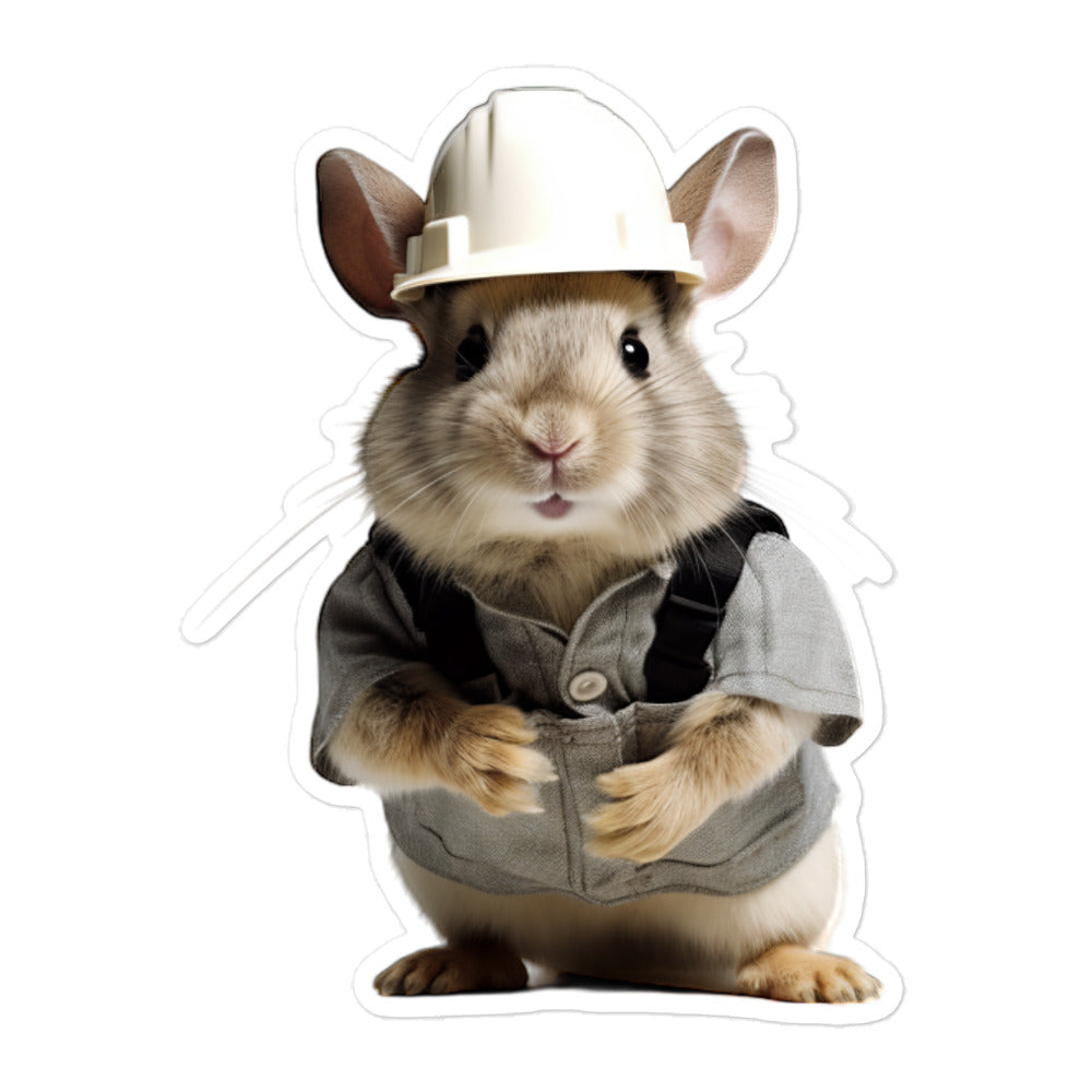 Chinchilla Contractor Bunny Sticker - Stickerfy.ai