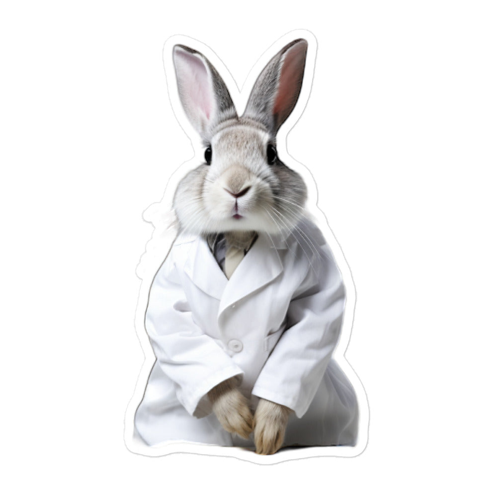 Dutch Knowledgeable Pharmacist Bunny Sticker - Stickerfy.ai