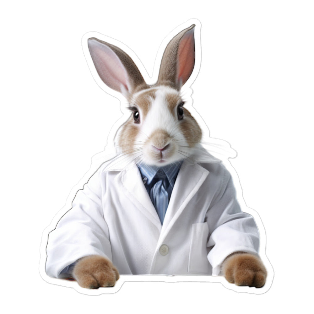 Dutch Knowledgeable Pharmacist Bunny Sticker - Stickerfy.ai