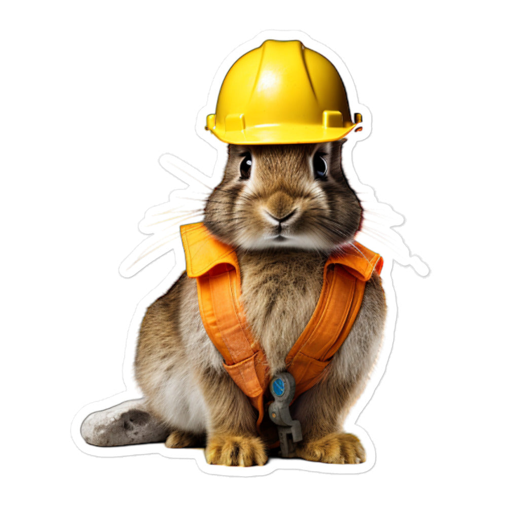 Dutch Contractor Bunny Sticker - Stickerfy.ai