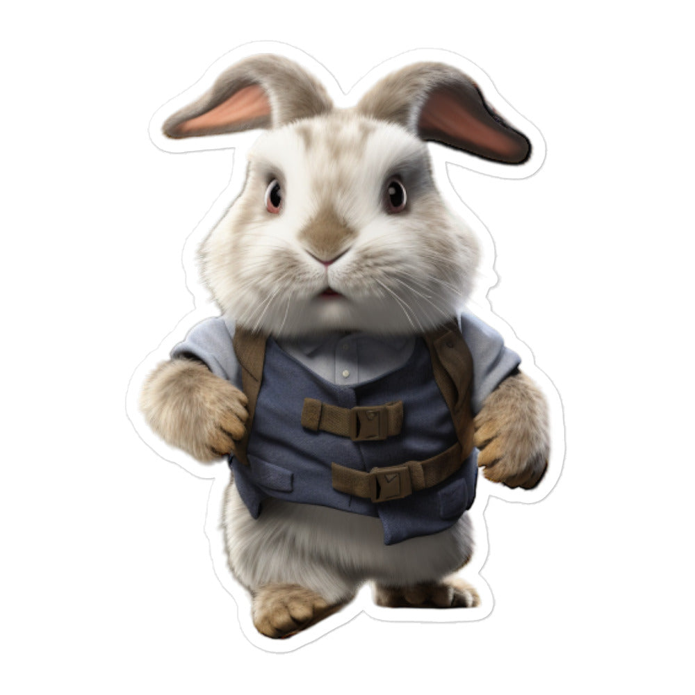 Dwarf Hotot Transit Operator Bunny Sticker - Stickerfy.ai