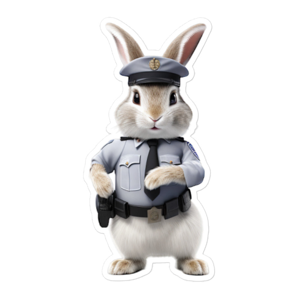 Dwarf Hotot Security Officer Bunny Sticker - Stickerfy.ai