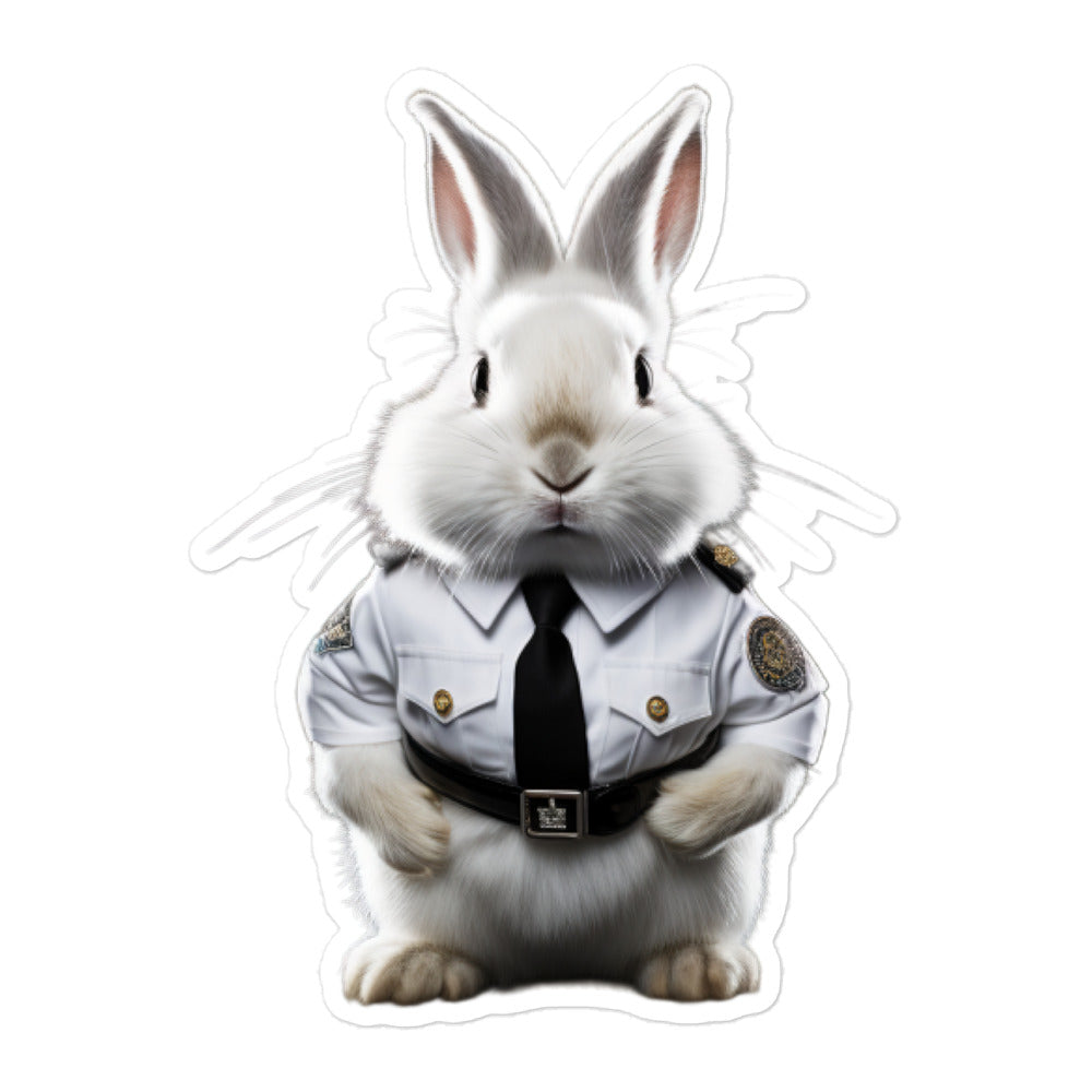 Dwarf Hotot Security Officer Bunny Sticker - Stickerfy.ai