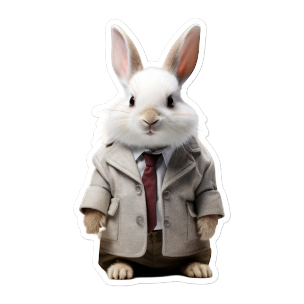 Dwarf Hotot Knowledgeable Pharmacist Bunny Sticker - Stickerfy.ai