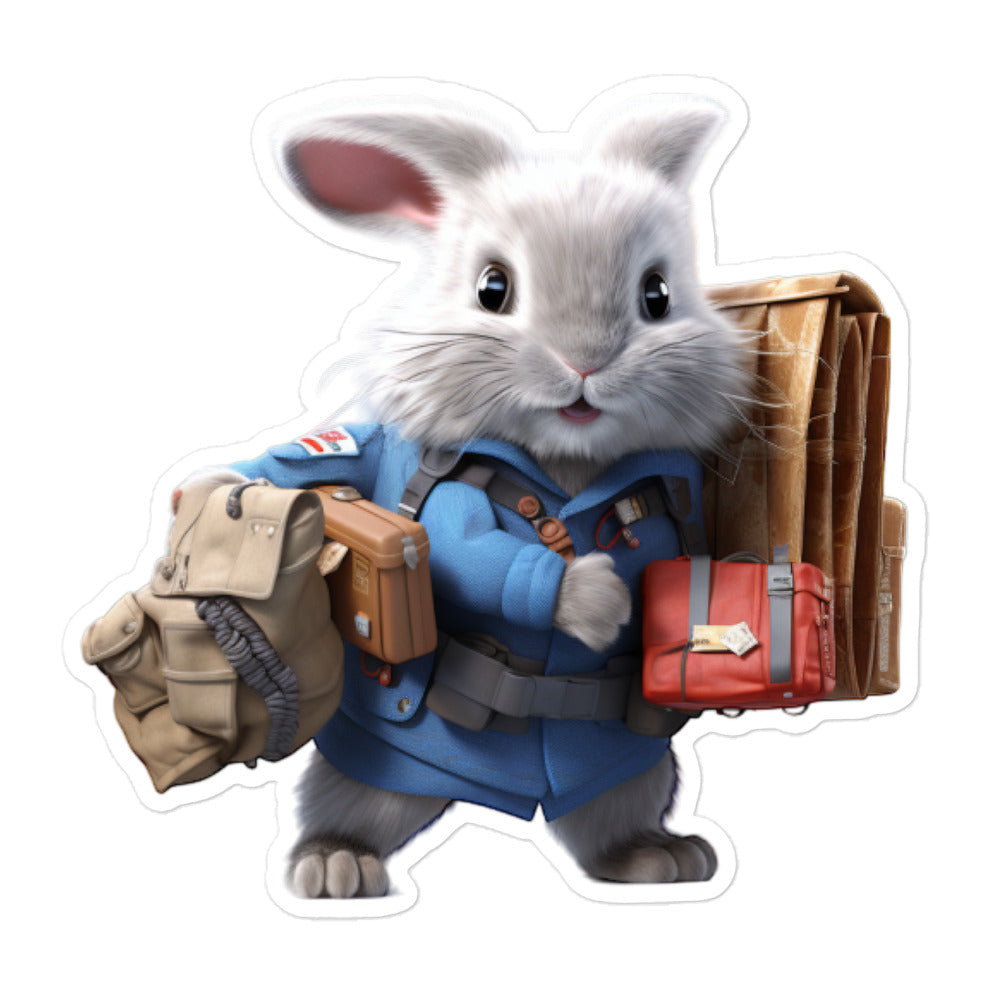 Dwarf Hotot Mail Carrier Bunny Sticker - Stickerfy.ai