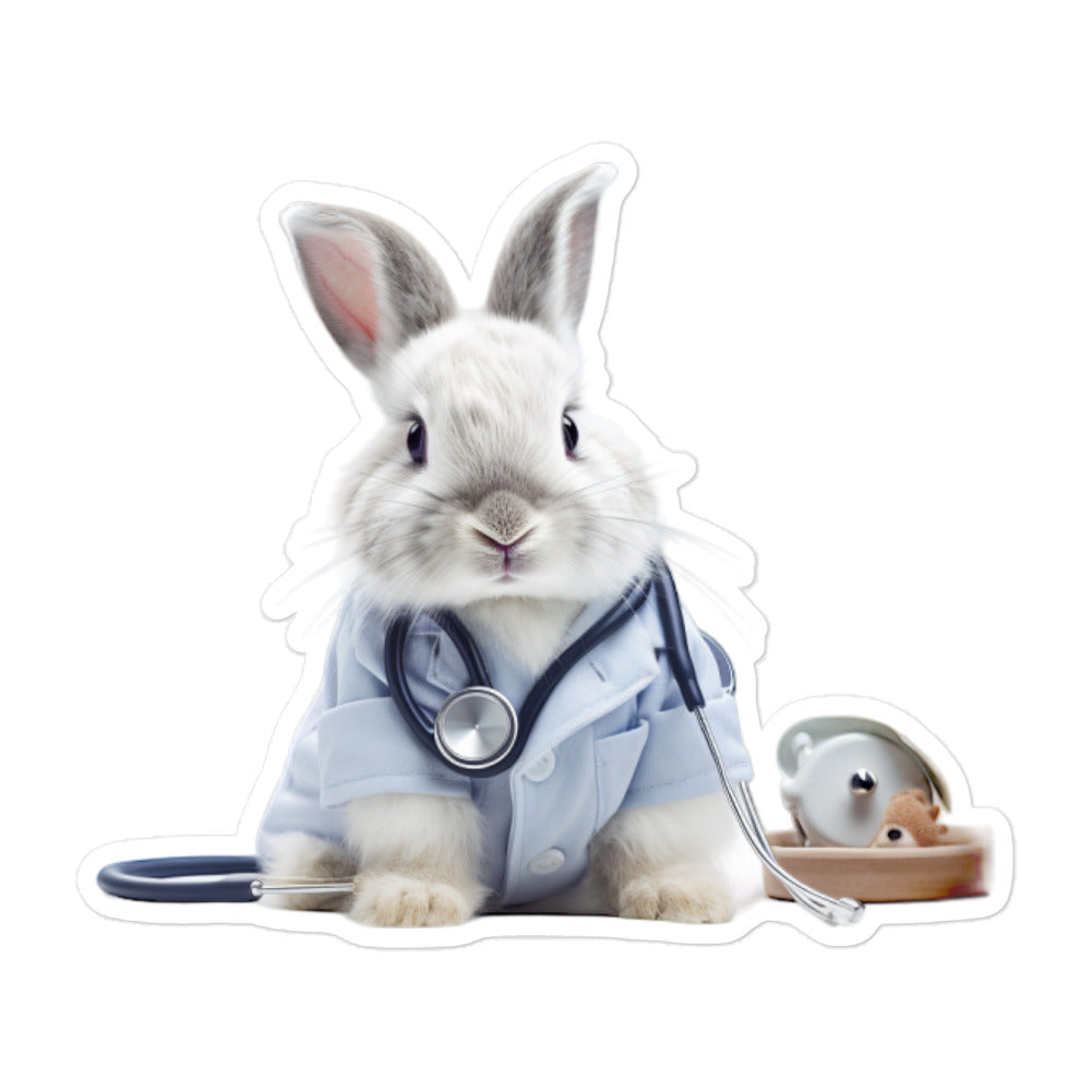 Dwarf Hotot Compassionate Doctor Bunny Sticker - Stickerfy.ai